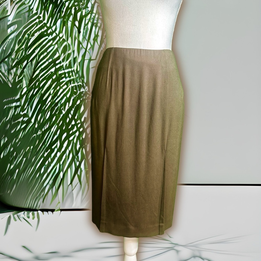 NWT Roland Mouret Autumn Winter 2011 ‘Izz’ Skirt in “Dark Olive Crepe Sateen” 6
